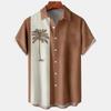 Летняя рубашка с коротким рукавом Coconut Tree, большой размер, летняя повседневная рубашка с элементами дизайна, мужские топы, рубашка