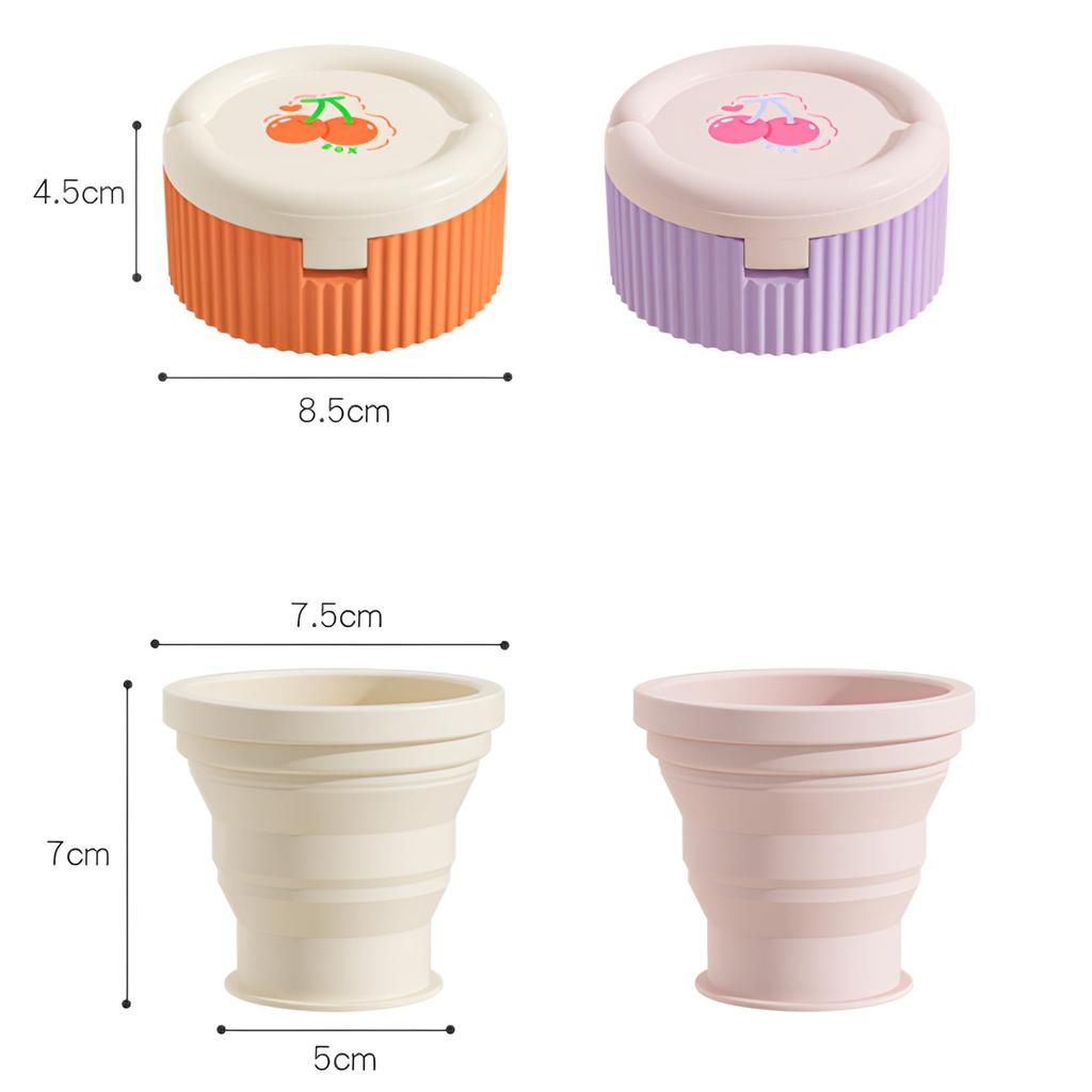 2in1 Creative 4 Grid Medicine Case With Small Water Cup Space-Saving & Washable Daily Pill Case Small Piller for Pocket Purse