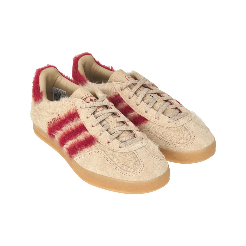 adidas Женские кроссовки Gazelle Bold бежево-красные с резиновой подошвой, цвет тан, волшебный бежевый, командный красный, JP8341