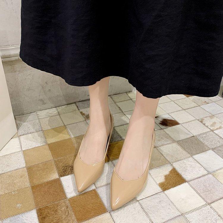 2020 Korean Version Autumn New Fashion Low-heeled Small-heeled Single Shoes Women's Pointed Head Off Single Shoes