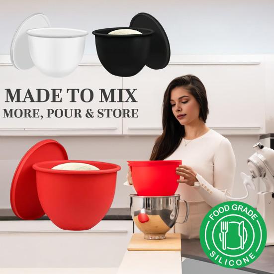 Silicone Liners for KitchenAid 5-quart Mixer Bowl Reusable Bowl Covers for Storage Mixing Heat-Resistant Baking Accessory