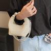 Luxury Pearl Beading Woven Handmade Hobo Bag Fashion Women Handbag Evening Bag Wedding Party Shoulder Crossbody Bag