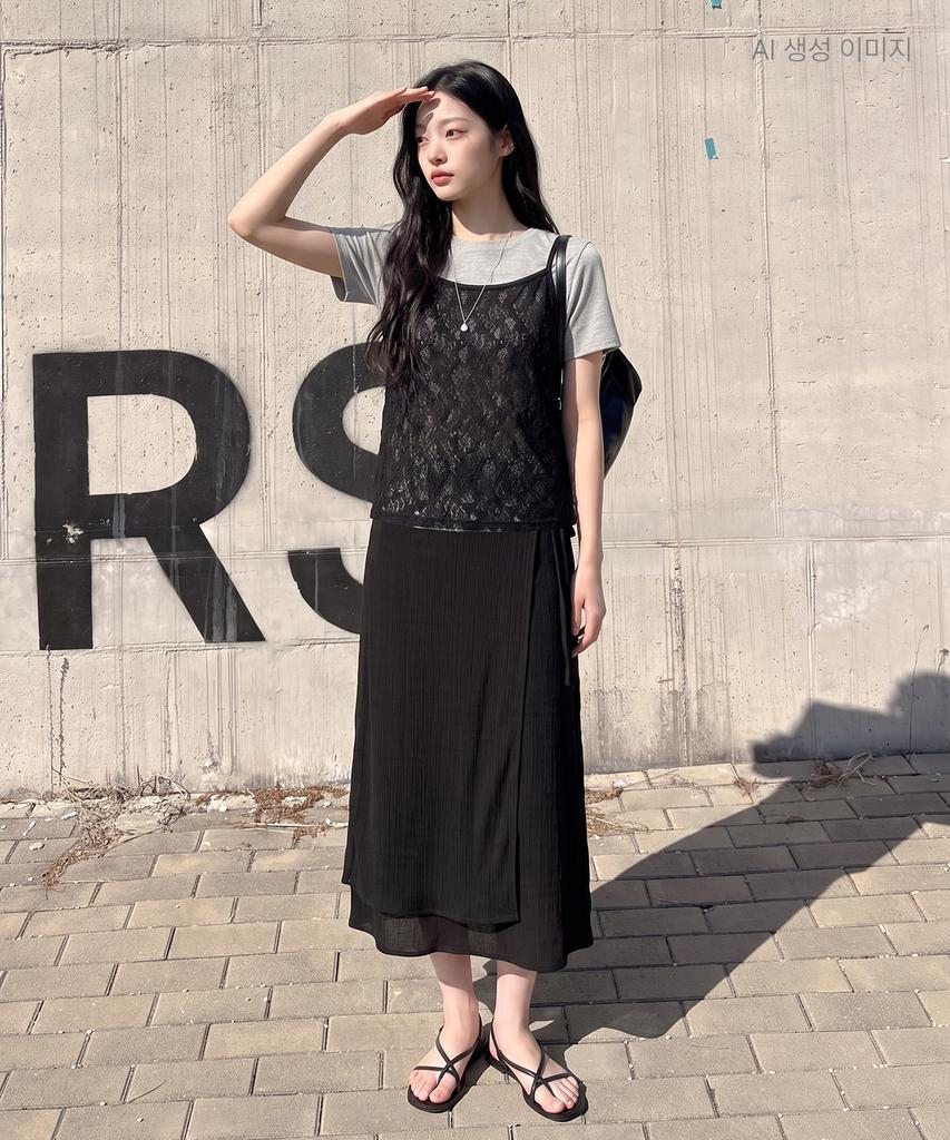 Roem Pleated Long Skirt Rmwhg38R12