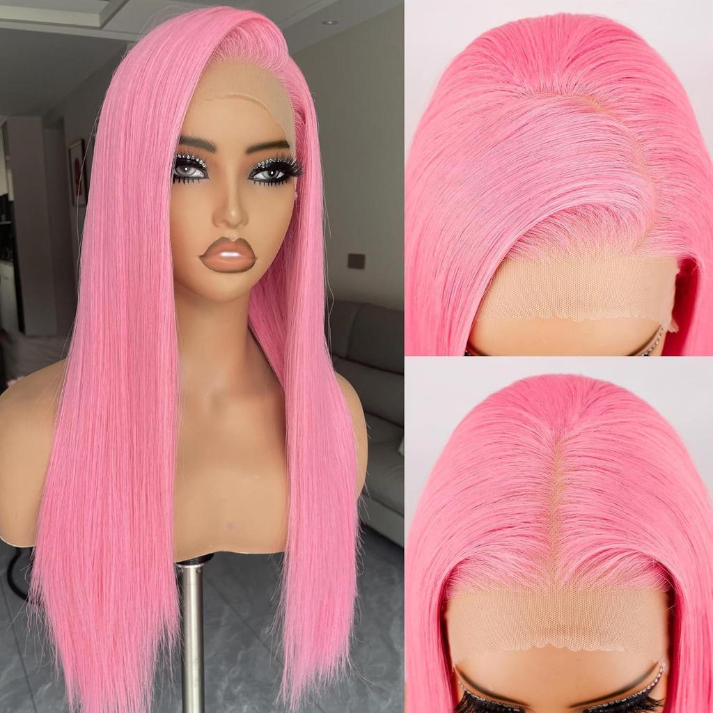 Long Straight Lace Front Wig - High-Temperature Fiber, African-Inspired, Female Headcover