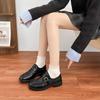 Grape Mother Platform Small Leather Shoes Women Small Height Increase Loafers British Style Retro Uniform Single Shoes Women's High Sense