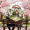 1PC fairy mushroomAutomatic Open/Close Umbrella with Windproof, 8-Rib Sturdy Canopy, Durable Ribs, Fashionable Design1245A