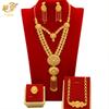 Middle East Dubai Wedding Jewelry Set Famous Style Necklace Earrings Ring Bracelet