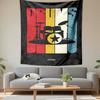 Tapestry Drums Retro Color Block Drum Set Silhouette Vintage Music Wall Hanging for Drummer Studio Bedroom Wall Decor