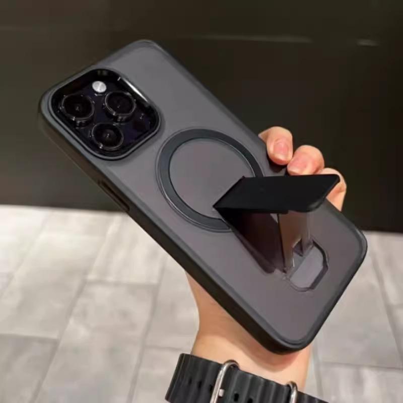 Hidden Folding Bracket New Magnetic Suction Suitable for Apple 16proMax Mobile Phone Case 15 Matte IPhone 13 Couple