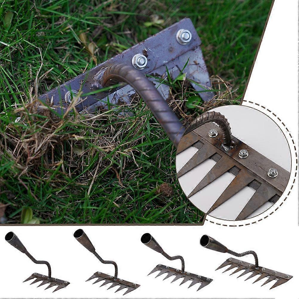 5/6/7/8 Teeth Carbon Steel Garden Weeding Rake, Garden Rakes Metal Heavy Duty
