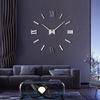Living Room Black Fancy Large DIY 3D Frameless Acrylic Mirror Sticker Art Home Decor Unique Gift Modern Luxury Wall Clocks  Wall