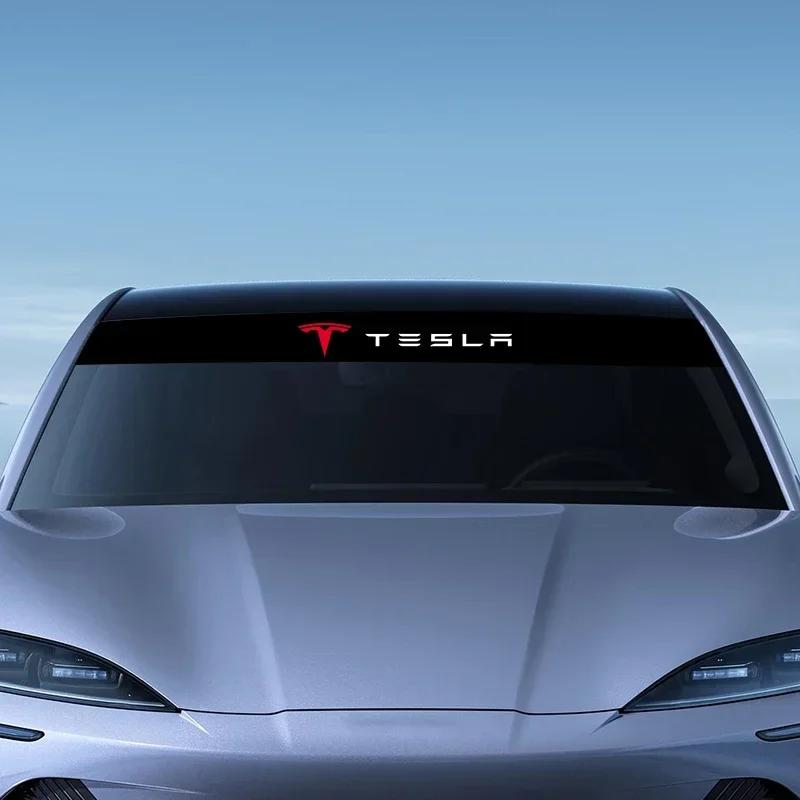 Car Sticker Tesla Car Windshield Sticker Fashion Sport Decals Decoration Sticker Styling for Tesla Model-3 Model-S X Model-Y Cyb