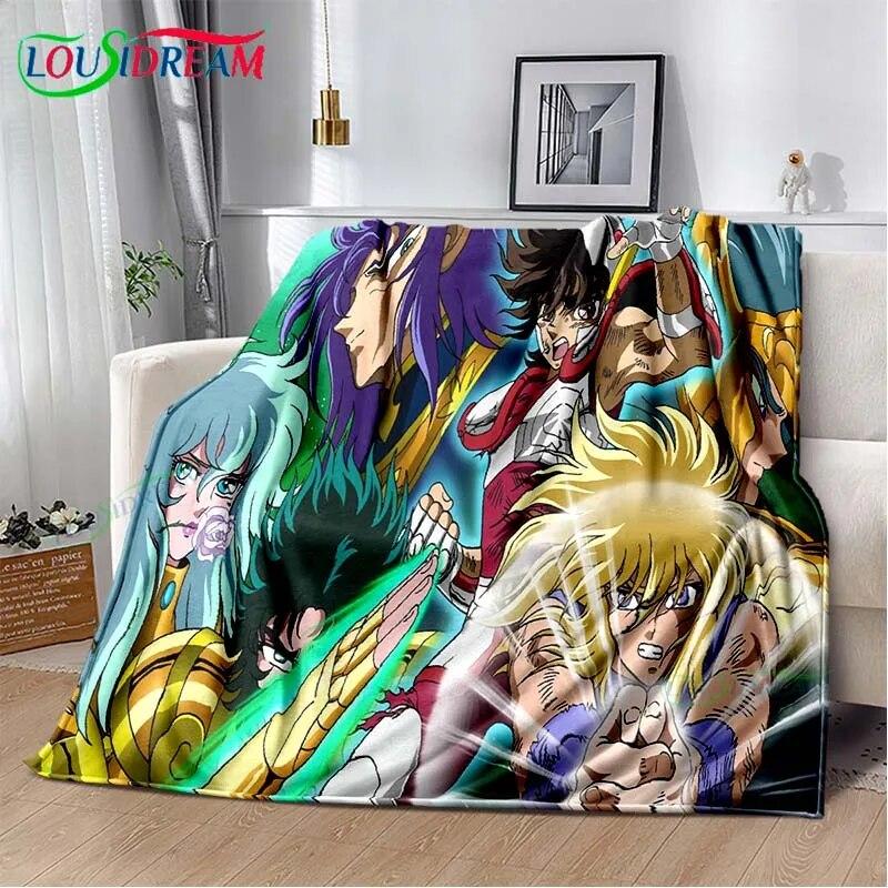 Saint Seiya 3D Printed Art Fleece Blanket for Beds Hiking Picnic Thick Quilt Bedspread Fleece Throw Blanket Picnic Blanket