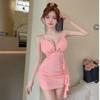 Сексуальное bodycon платье-майка с бахромой и пэчворком для ночного клуба