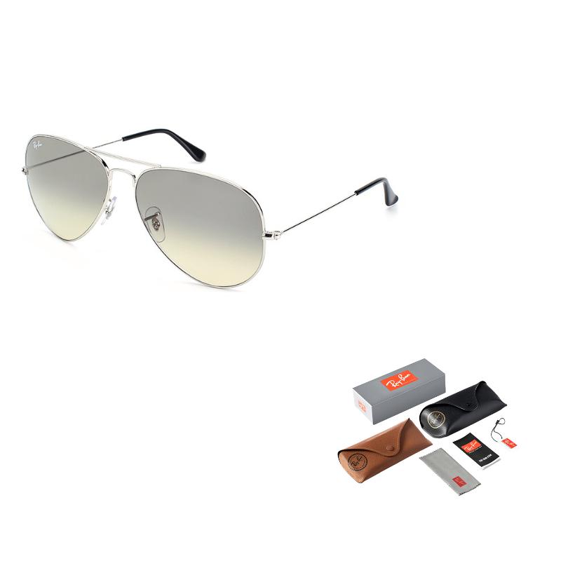 Ray Ban Gradient Aviator Classic Sunglasses Unisex Model 0RB3025 Silver Lenses