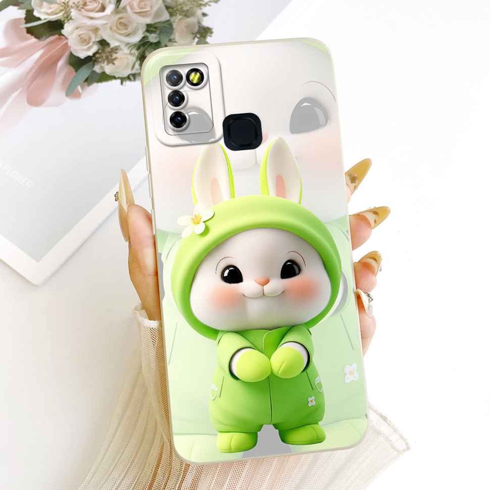 Чехол для Infinix Hot 10 Lite X657B Милый мультяшный принт кошки Силиконовая задняя крышка Чехлы для защиты телефона Infinix Hot 10Lite