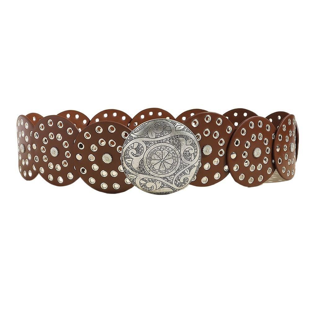 Metal Buckle Hollow Belt Y2K Wide Belts Vintage Disc Belts  for Women