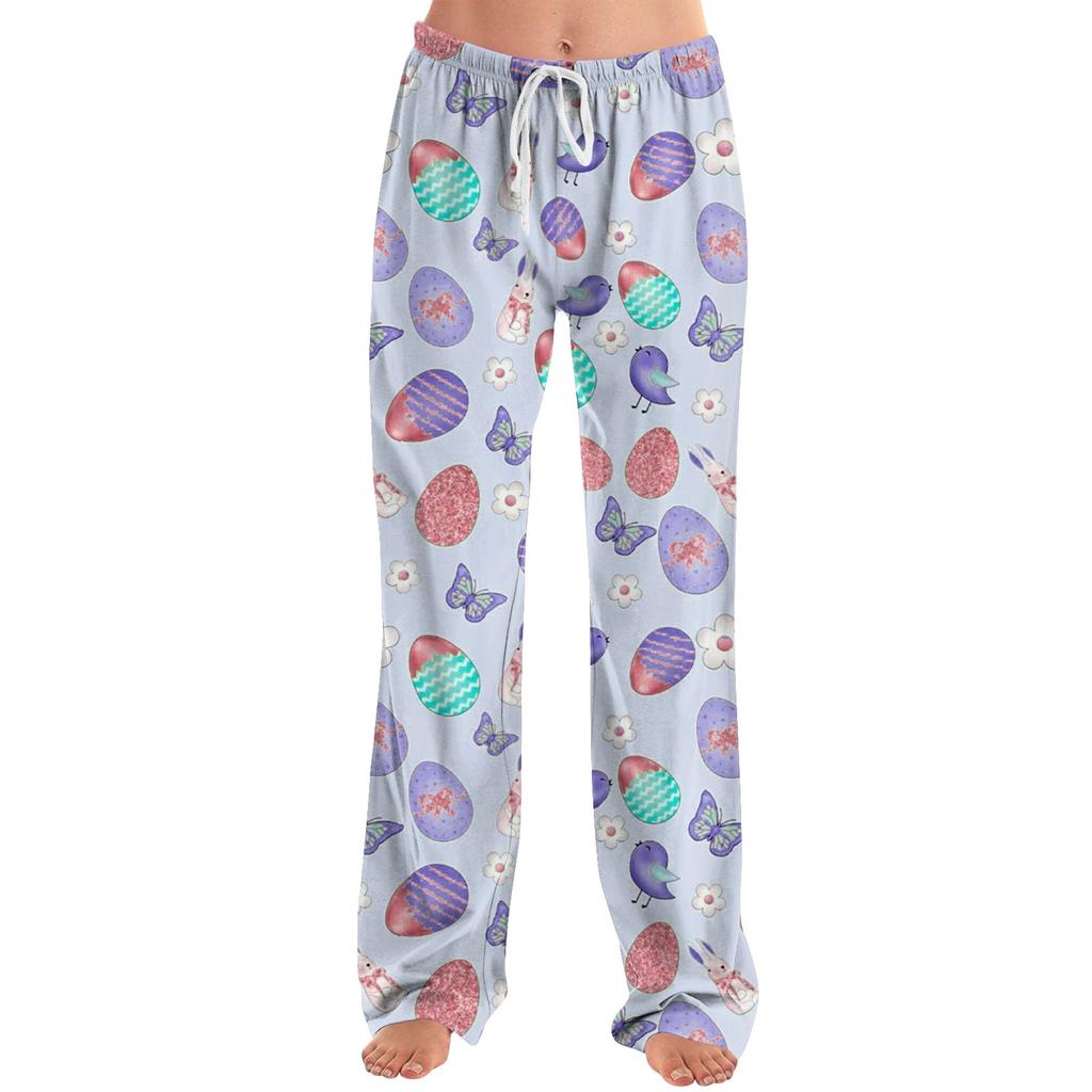 Женские модные свободные повседневные брюки с пасхальным принтом