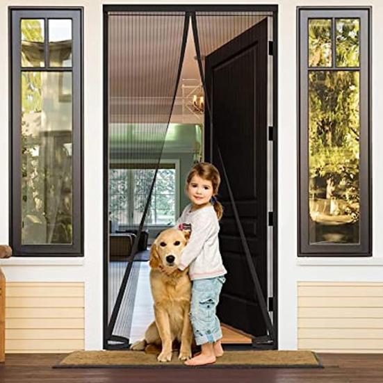 Москитная дверная занавеска, магнитная дышащая застежка, простая установка, магнитный экран, дверной проем, москитная сетка