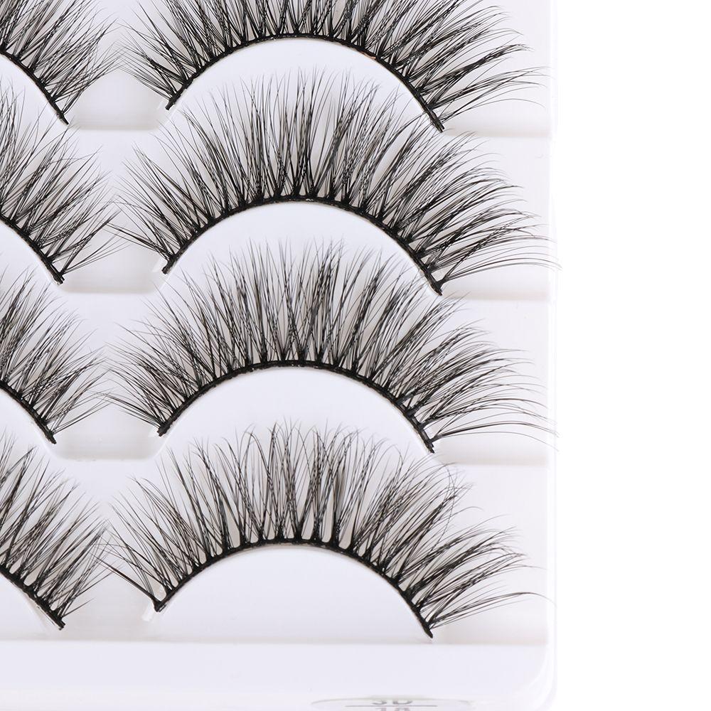 Glue Included Wispy Eye Lash Extension 3D Soft Mink Hair False Eyelashes Natural Long