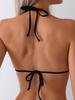 Zebra Print Lace-Up Halter Neck Bikini Swimsuit 2025