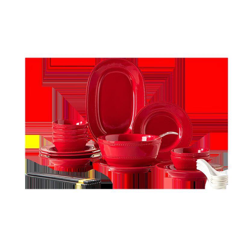 Mo De Lan Ka French Beaded Enamel Dinnerware Set