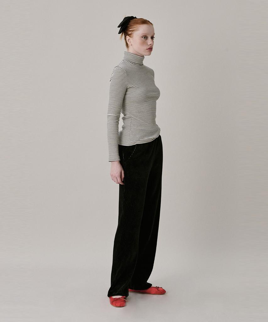 JUNEJUNE SPACE Two Tone Velour Pant_Black