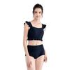 Li-Ning Solid Color Comfortable Padded Sleeveless Two-Piece Swimsuit Women Swimwear Black LSYR679