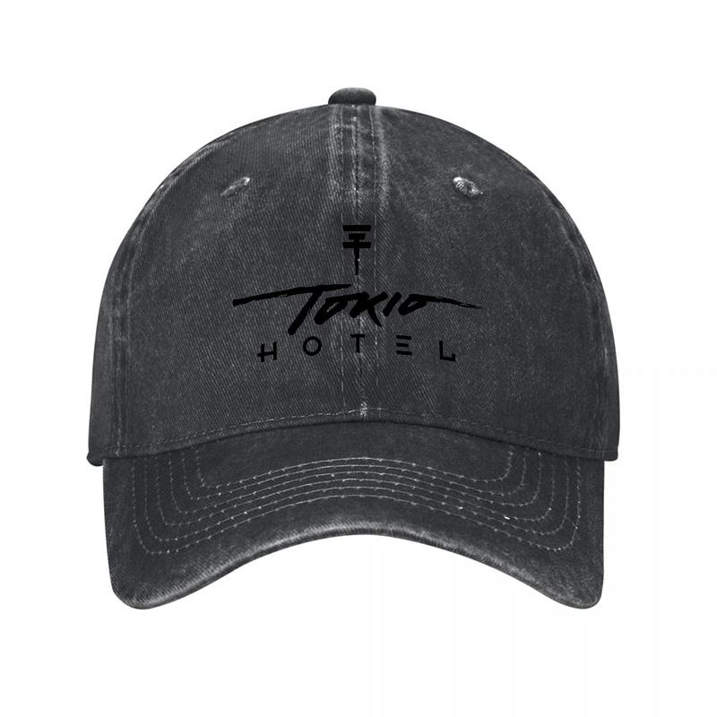 Tokio Hotel Logo Washed Cotton Baseball Cap Classic Vintage Style Adjustable Fit Unisex Hat for Music Fans and Fashion Lovers