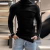 Мужские топы с воротником-стойкой и длинным рукавом, облегающие, нестандартные, тонкие
