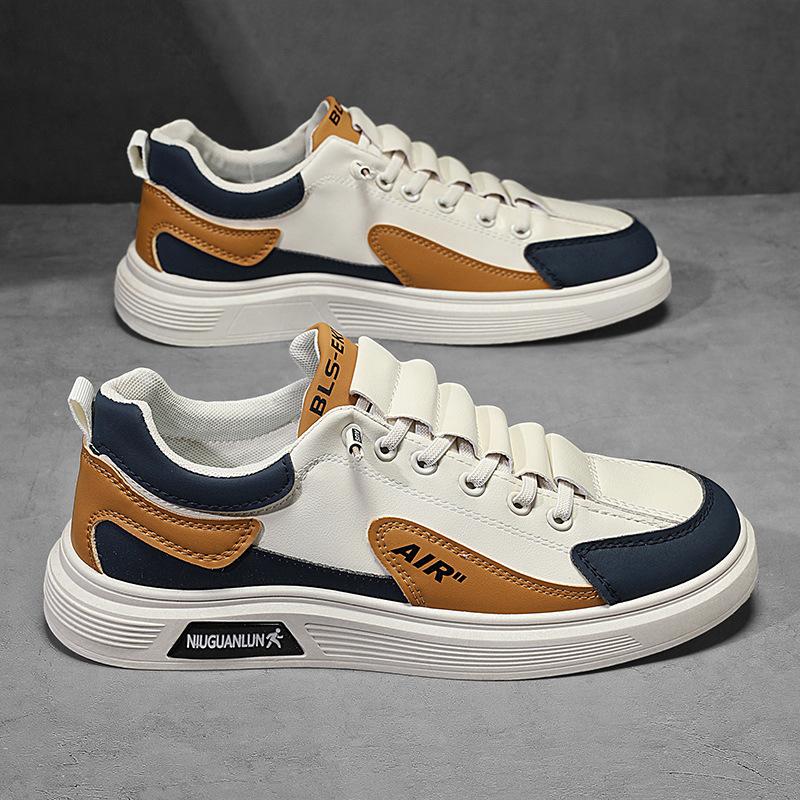 Цветовая гамма, уличная повседневная обувь для скейтборда, модная низкая шнуровка, трендовая обувь, корейская версия, молодежная, для путешествий, плоская, мужская обувь