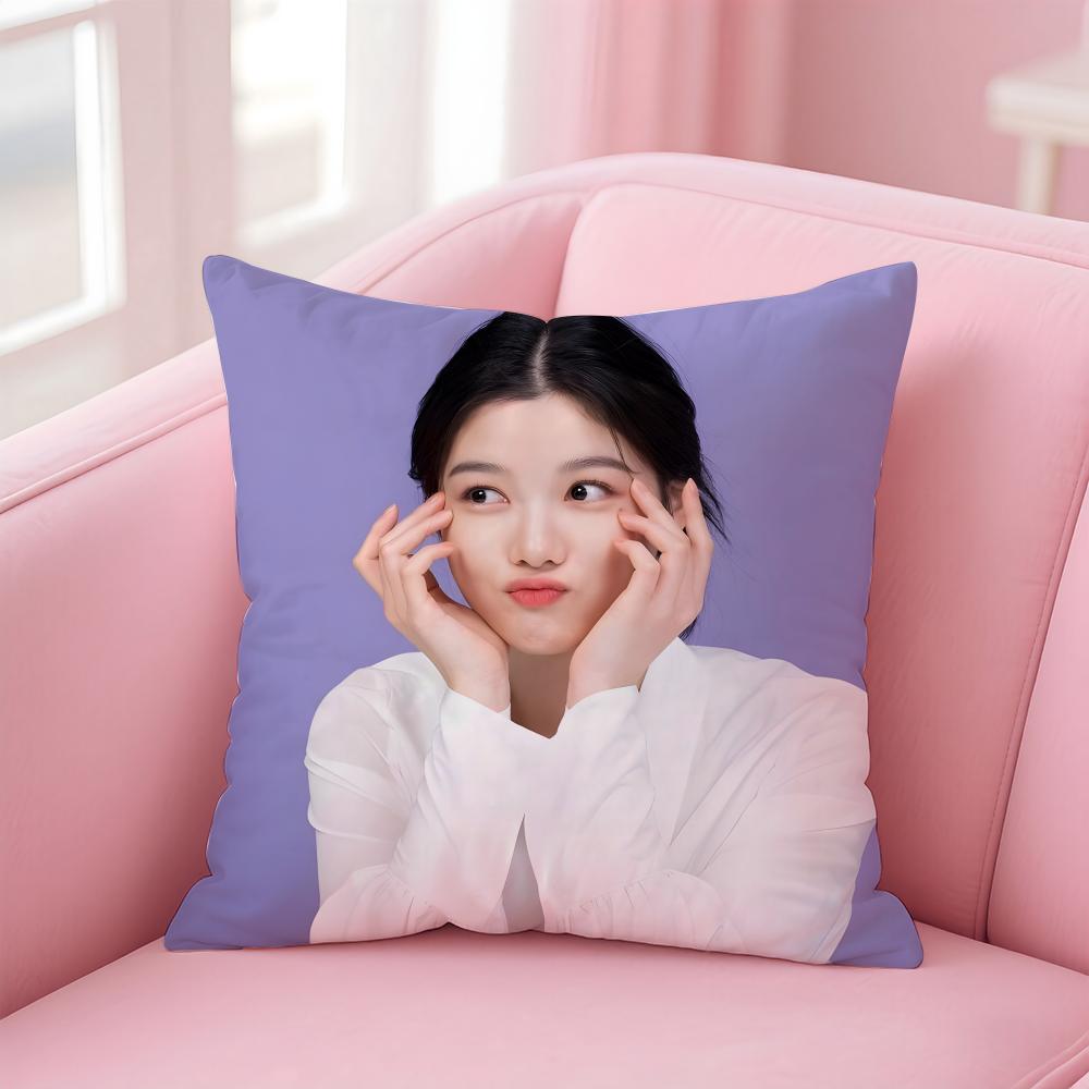 Горячая K-pop Очаровательная корейская актриса ККим Юджон Наволочка для подушки Короткий плюш Невидимая молния Комната Диван Наволочка