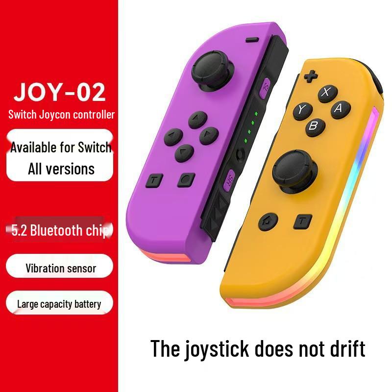 Цветные RGB-контроллеры Joy-Con для Nintendo Switch (левый и правый) с функцией пробуждения, Bluetooth 5.2, вибрацией и управлением движением.