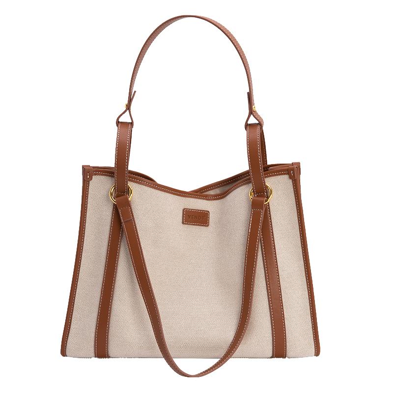 VENOF Большая вместительная женская сумка через плечо 2025 года, модная высококачественная сумка-шоппер из холста для поездок на работу, новая роскошная большая сумка для женщин