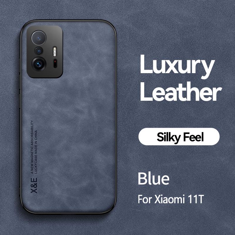 For Xiomi 11T Pro Case Leather Texture Car Magnetic Holder Phone Case For Xiaomi 11T Mi11T Mi 11 T Pro Xiaomi11T Soft Back Cover