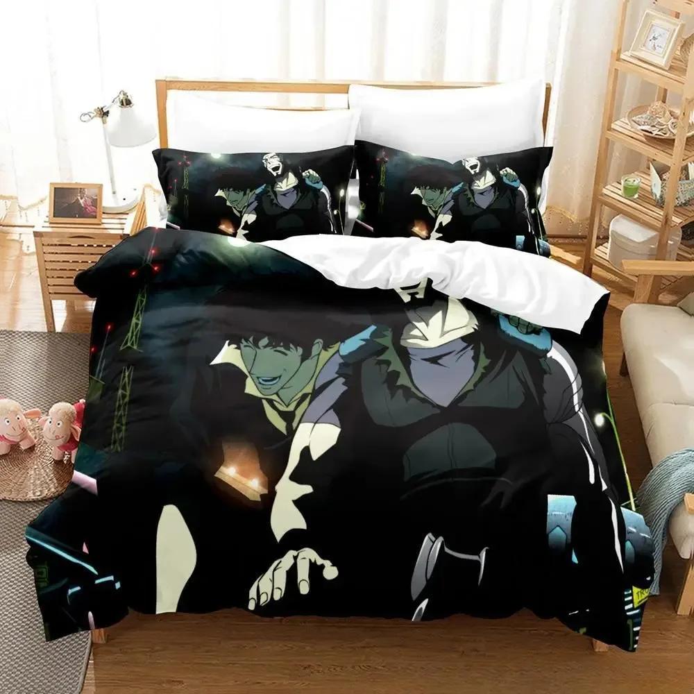 Новый Комплект Постельного Белья Cowboy Bebop Односпальный Двуспальный Full Queen King-Size Размеры Размеры Комплект Постельного Белья Взрослые Дети Спальня Пододеяльник Комплекты 3D Игровой Кровать