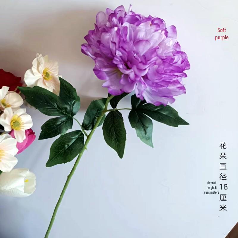 Пион Одиночный Стебель Большой Шелковый Цветок для Гостиной или Свадебного Украшения