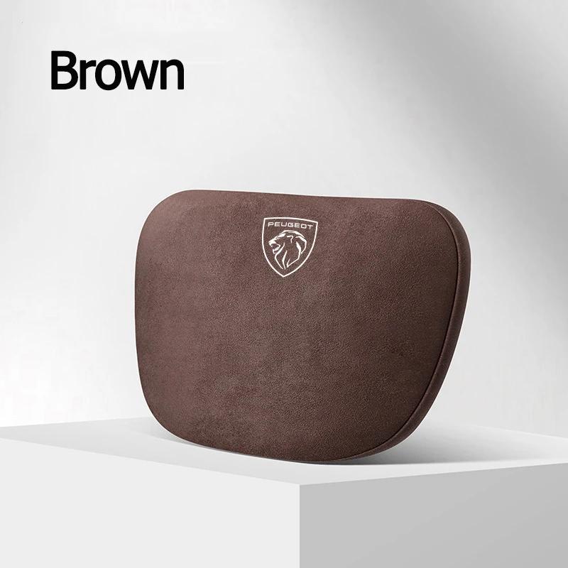 Suede Car Inner Headrest Neck Support Pillow with Strap for Peugeot 308 307 407 208 508 301 406 306 3008 5008 2008 3008 306 207