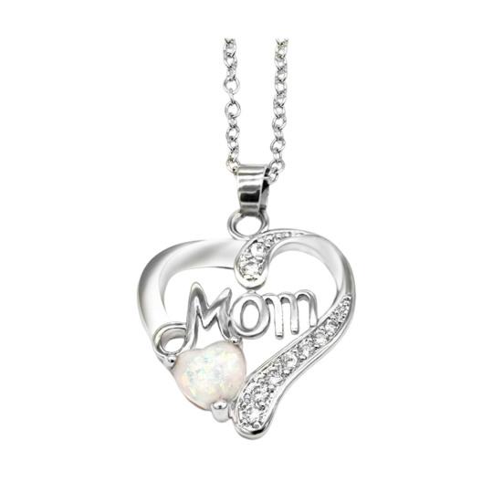 Ожерелья с подвеской в виде сердца для женщин «Я люблю тебя, мама», ожерелье в виде сердца из кубического циркония на День матери, подарок на день рождения