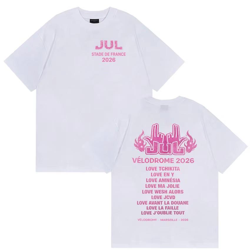 Rapper Jul Stade De France Album Fans T Shirts UNISEX Womens Vintage Aesthetic Fashion Cotton Short Sleeve Tshirt Streetwear