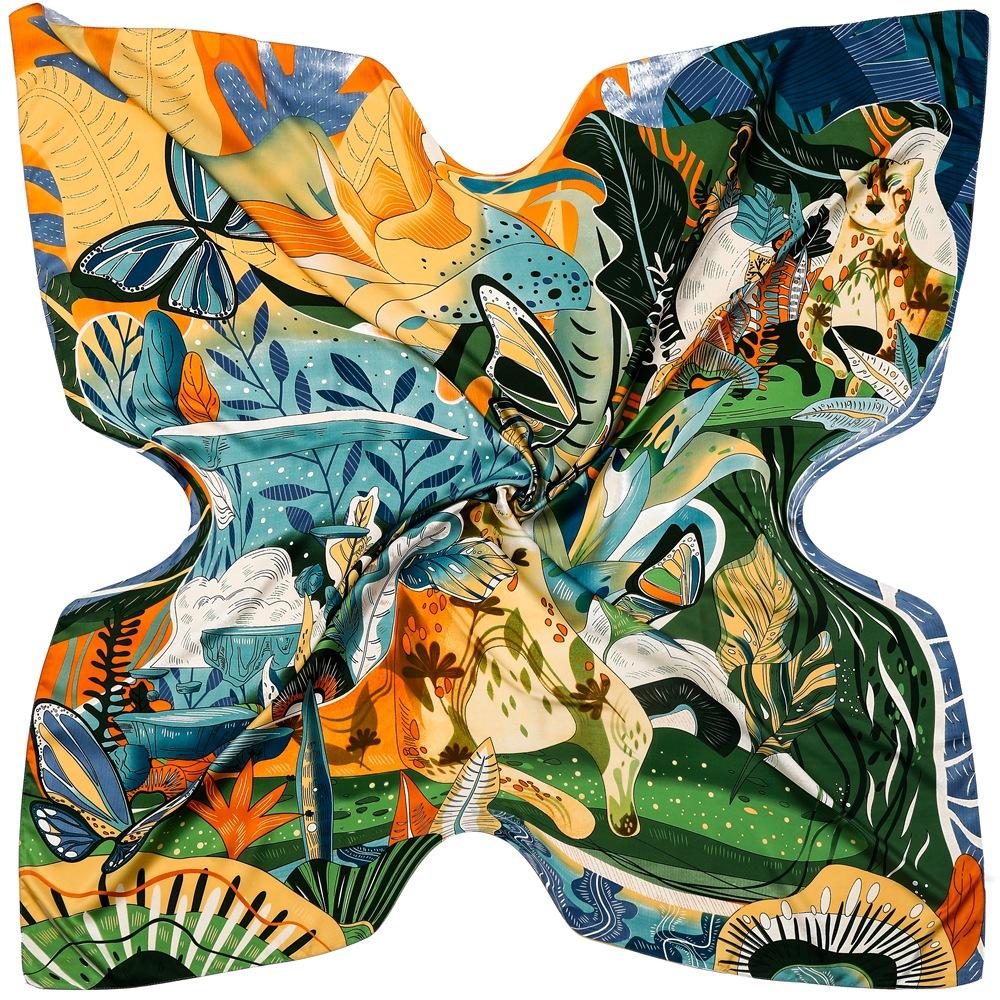 Шелковый платок женский большие шали граффити 130 см квадратные шарфы накидки бандана роскошный платок хиджаб шарф женские фуляры