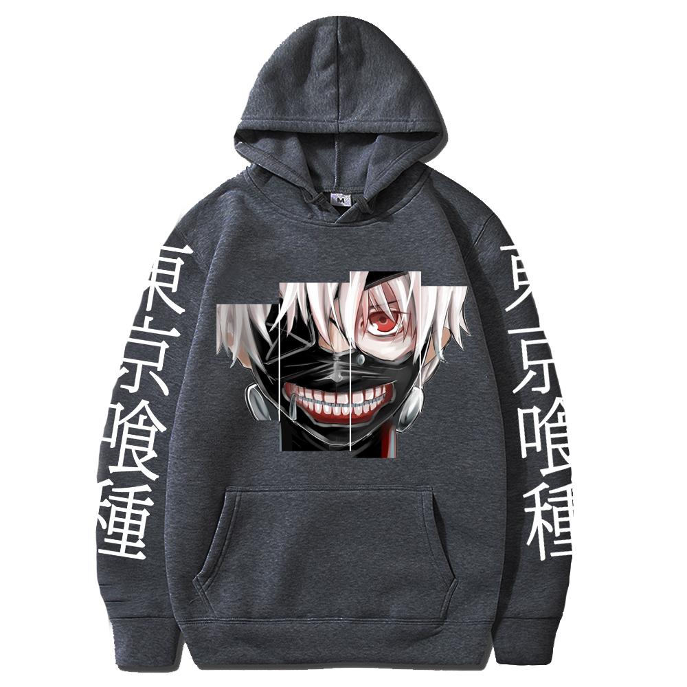 Толстовка с капюшоном в стиле аниме «Токийский гуль», пуловер с длинными рукавами, свободная повседневная женская одежда, мужские толстовки большого размера с принтом, топы в стиле Харадзюку
