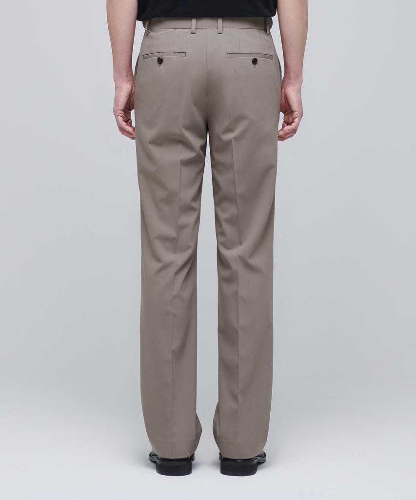 MUSINSA STANDARD [Cooltandard] Semi-Wide Hidden Elastic Waist Slacks [Dusty Beige]