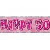 Unique Party 50th Birthday Pink Glitz Foil Banner