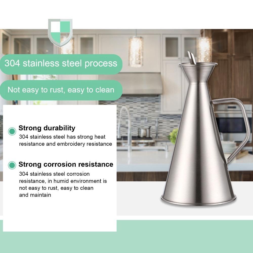 304 Stainless Steel Oil Dispenser Bottle 250ml/500ml/750ml/1000ml Oil Storage Tank Home Use
