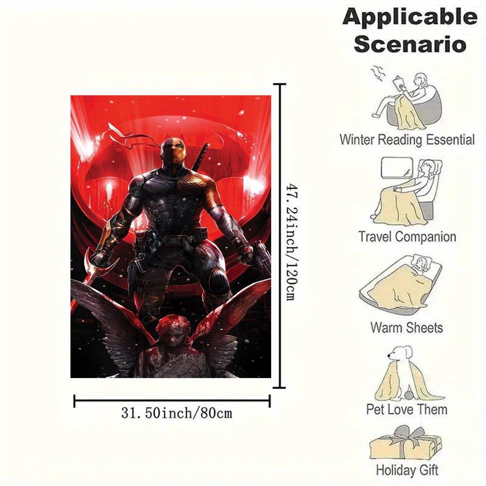 Deathstroke Wallpaper HD Free Download Blanket Flannel Throw Blanket for Sofa, Bed, Travel, Camping, Office, Couch, Chair