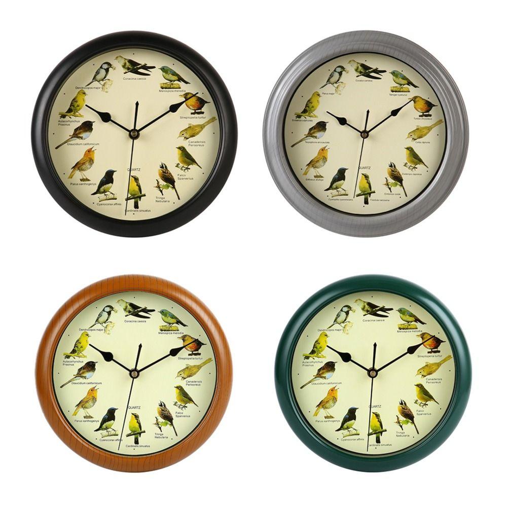 Sound Feature Wall Hanging Clock 10 Inch Musical Wall Clock Singing Bird Clock Room Decoration