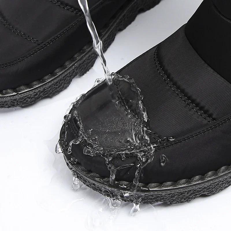 Fashion Faux Fur Thick Plush Ankle Boots Women 2025 Waterproof Non-Slip Snow Boots Woman Hook Loop Keep Warm Cotton Padded Shoes Female