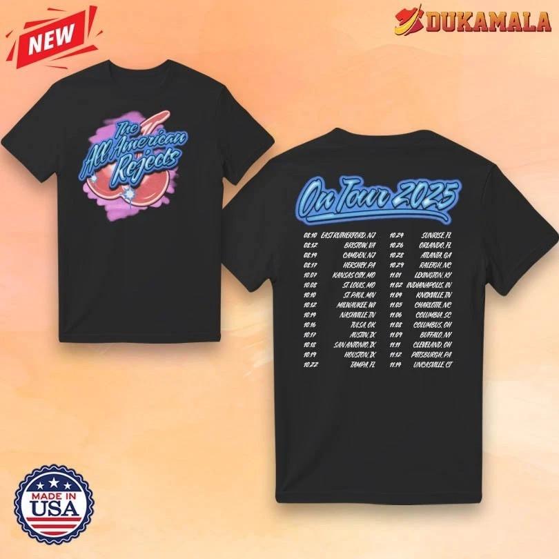 The All American Rejects On Tour 2025 Cotton T Shirt Size S-5XL Unisex T-Shirt