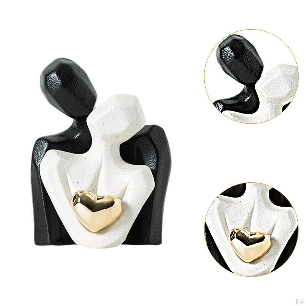 Керамическая статуэтка пары 2,8x3,7 дюйма Универсальная с дизайном сердца Художественные аксессуары Настольная